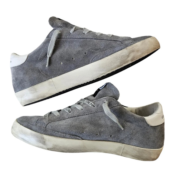 Golden Goose Superstar Size 38 Nordstrom Private Edition Gray Suede Pink Glitter - Picture 4 of 9